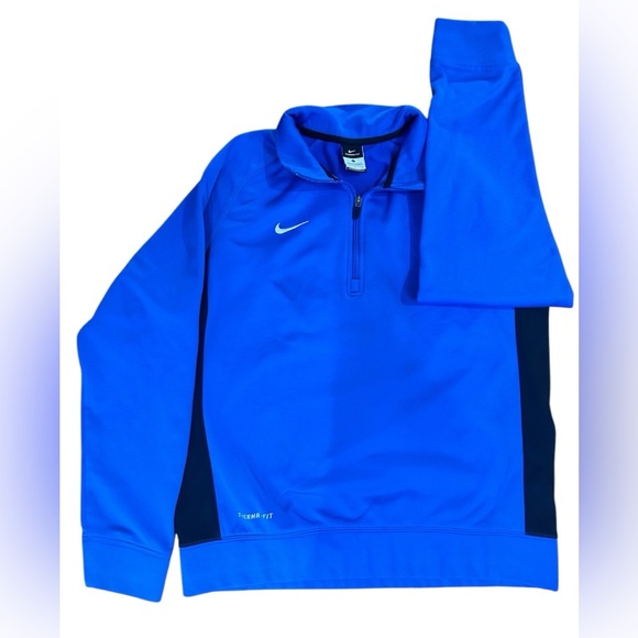 Nike Blue Therma-Fit Quarter Zip Pullover Men’s Training Sweatshirt Size Large - Picture 1 of 3